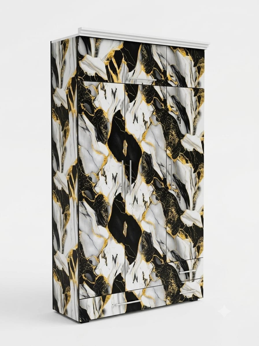 Premium 3 Door Steel Wardrobe with Locker - Image 5